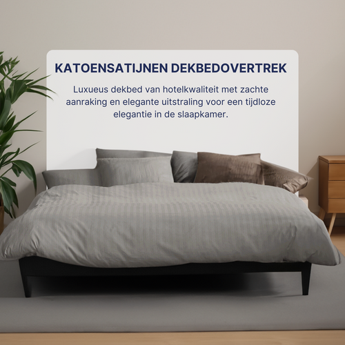 Ten Cate dekbedovertrek - 100% katoensatijn - 240x200/220 - grijs - vtwonen shop