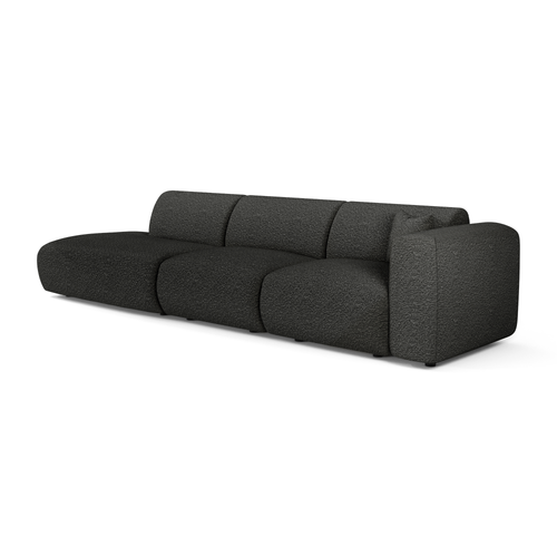 Sia Home - Rechte bank MYRA - Bouclette stof - Donker antraciet - 310cm - vtwonen shop
