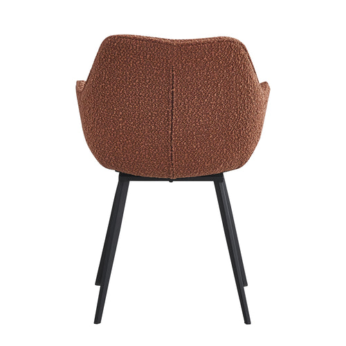 Livingfurn eetkamerstoel Luca boucle - Leaf Brown - 2 stuks - vtwonen shop