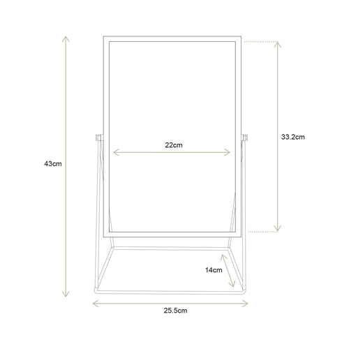 vtwonen Rechthoekige Spiegel - Tafelspiegel - Zwart - 26x43cm - vtwonen shop