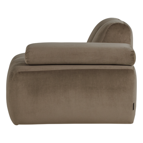 WOOOD 1-zits bank arm rechts Mojo - Velvet - Taupe - 74x124x97