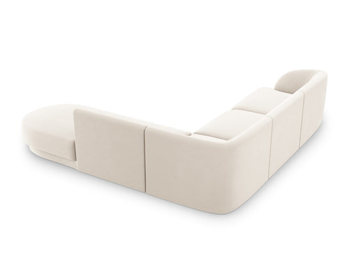 Micadoni rechter hoekbank Miley 6-zits, flueel, lichtbeige - 248x255x70cm
