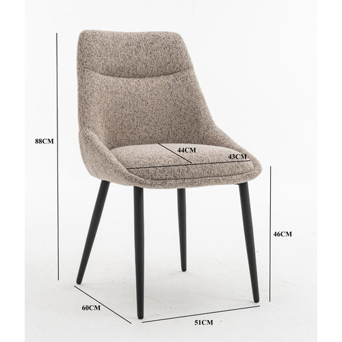 DÉJA Living Eetkamerstoel Malou - Taupe/Zwart - Set van 2 - vtwonen shop