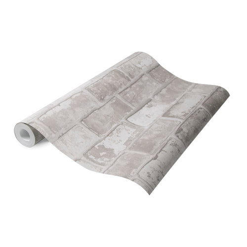vtwonen Vliesbehang - Bricks Light Grey - Lichtgrijs - 10mx53cm - vtwonen shop