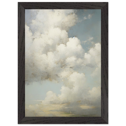 Artfulprints Poster met Lijst The clouds   - A4 21x29.7 cm - Wit