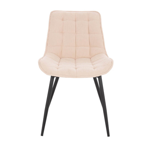 Home Deluxe gestoffeerde stoel IKALO Cord Cream Aantal: 6 - vtwonen shop