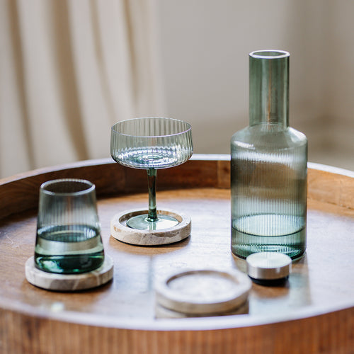 S|P Collection - Champagneglas 23cl coupe donkergroen Ray - Set van 4