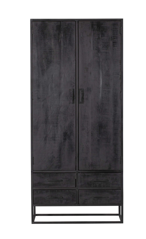 StarFurn Kabinetkast Denver - Zwart Hout - 90x45x200cm - vtwonen shop