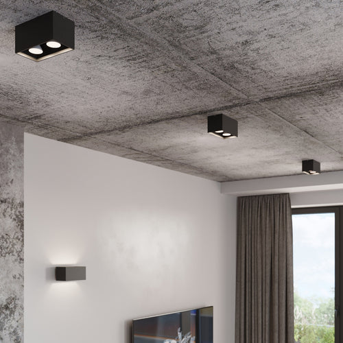 Sollux Lighting Plafondlamp QUAD zwart - 20x10x10cm