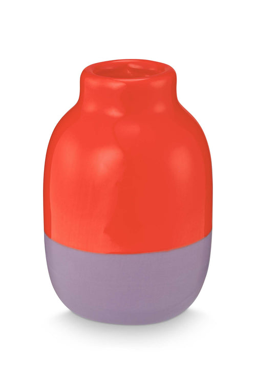 vtwonen Vaas - Keramiek - Rood - Set van 2 - 7cm