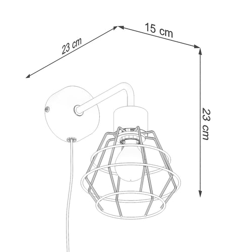Sollux Lighting Wandlamp SUBA zwart - 15x23x23cm