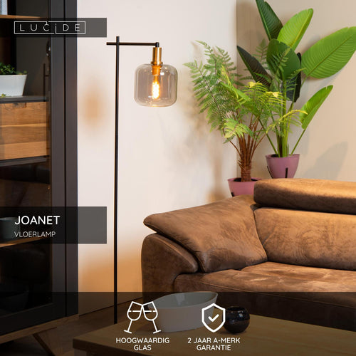 Lucide vloerlamp JOANET - 1xE27 - Fumé