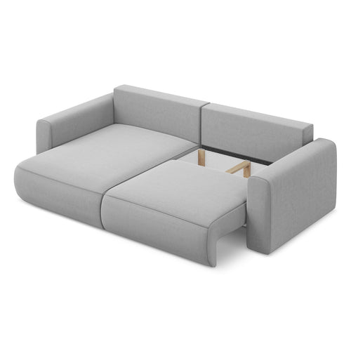 LaMiaSofa hoekbank links Perugia - velours - grijs - 240x149x82