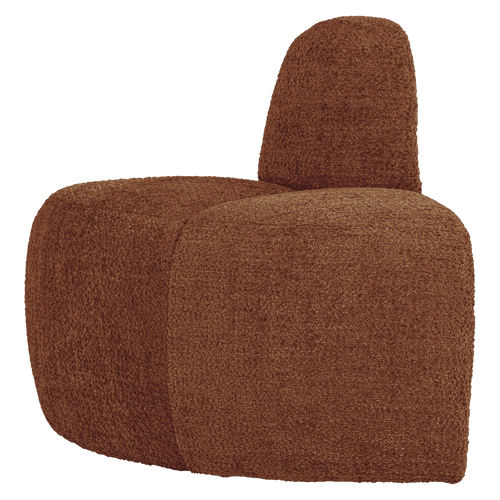 WOOOD eetbank hoek rond rugleuning Mojo - Wollig - Roestbruin - 83x100x74