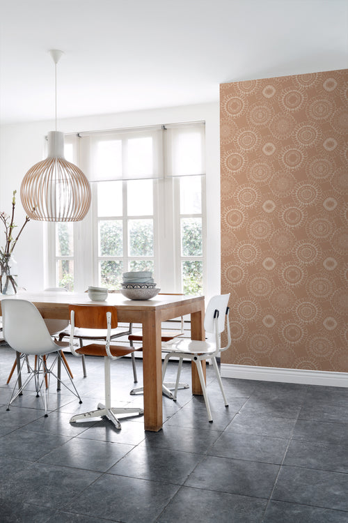 ESTAhome behang bloemen terracotta - 50 x 900 cm - 139824
