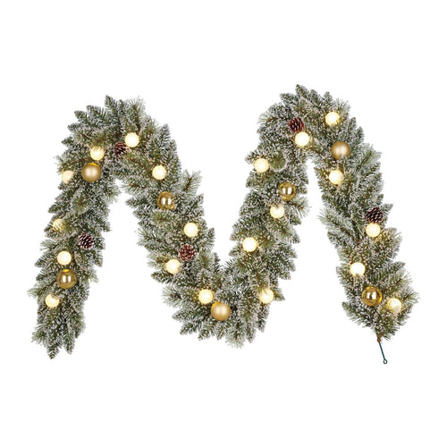 Black Box Trees Kaprun Kerstversiering met LED Verlichting - Guirlande met Dennenappels voor Feestdagen - Kerstslingers voor Schouw en Binnen - L270 x