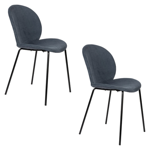 Zuiver Bonnet Eetkamerstoelen Grijs/Blauw - Set van 2 - vtwonen shop