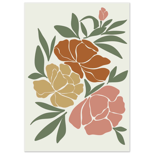 Artfulprints Poster Boho – Autumn bloom   - A4 21x29.7 cm - Meerkleurig