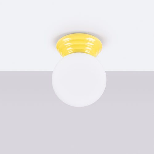 Sollux Lighting Plafondlamp ZORI geel IP44 - 12x16x12cm