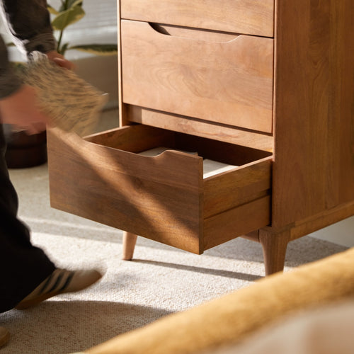 Tikamoon Ladekast van massief mangohout - Bruin