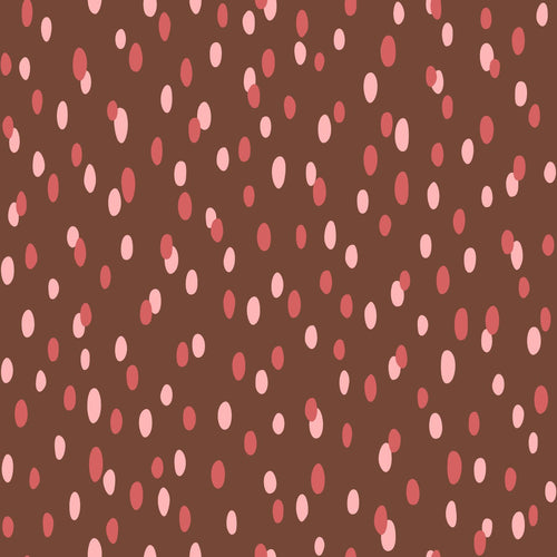 ESTAhome behang stippen bruin en rood - 50 x 900 cm - 131873