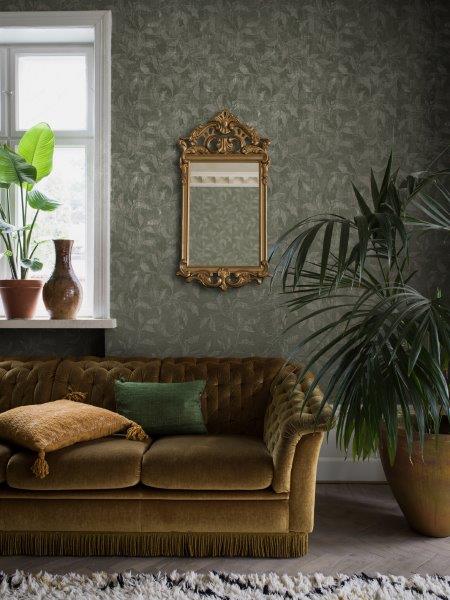 Borastapeter behang bladeren vergrijsd groen - 53 cm x 10.05 m - 660276 - vtwonen shop