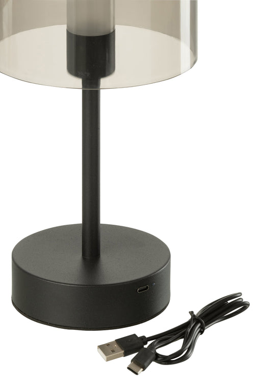 J-Line tafellamp Woa - metaal - zwart