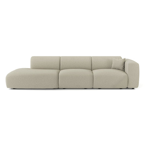 Sia Home - Rechte bank 310 cm MYRA - kruisweefsel beige 310cm