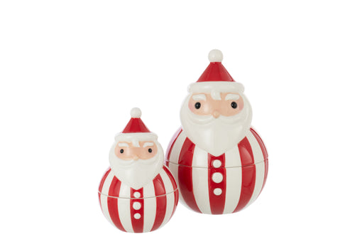 J-Line voorraadpot Sinterklaas Dolomiet - keramiek - kerstrood/wit - large - vtwonen shop