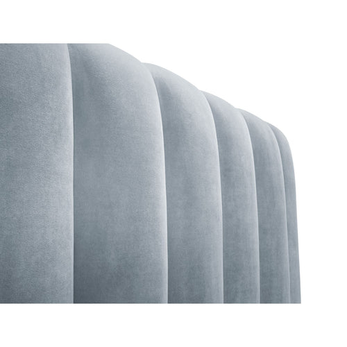 Cosmopolitan Design - Opbergbed met hoofdeinde Palma 200x140cm flueel lichtblauw - 230x165x94cm