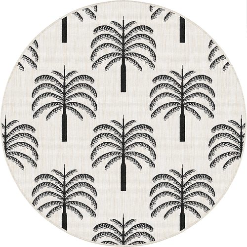 Rond buitenkleed Oase zwart/wit - Interieur05 - 200 x 200 cm - vtwonen shop