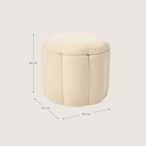 Petite Amélie Opbergpoef Fleur - XL | Beige - vtwonen shop