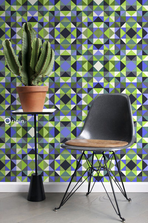 Origin Wallcoverings behang kubisme groen - 53 cm x 10,05 m - 346914 - vtwonen shop