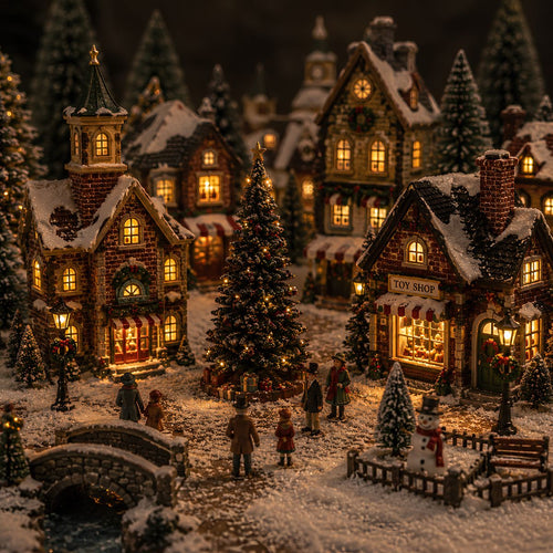 Luville Kerstdorp Miniatuur Gloeilampenketting - Kerstversiering voor Sfeervolle Verlichting - Kerstslingers voor Kerstdorp - Kerstguirlande met 3