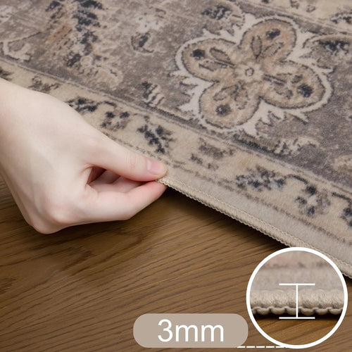 Mrcarpet Vintage Loper Vloerkleed wasbaar Beige/grijs Duux 80x250cm 80 x 250cm