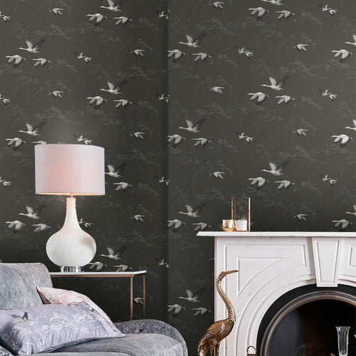 Laura Ashley Vliesbehang - Animalia Dark Steel