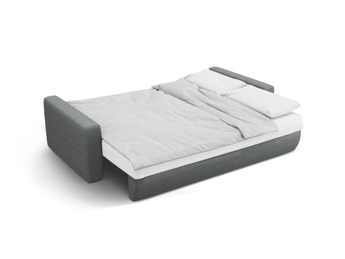 Cosmopolitan Design Slaapbank met opbergdoos Belfast 3-zits, structurele stof grijs - 105x238x84cm