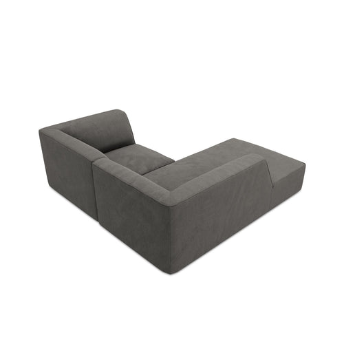 Cosmopolitan Design - Modulaire hoekbank links Siena 3-zits, ribfluwelen donkergrijs - 180x186x69cm