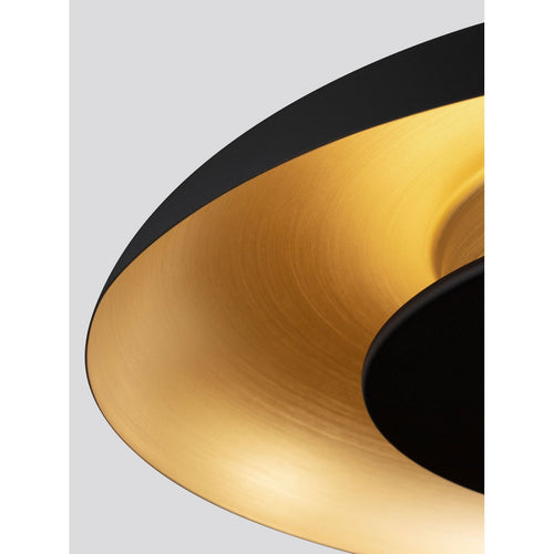 Nova Luce EPOS Dome hanglamp voor plafond, zandkleurig zwart, geborsteld goud, Triac dimbare LED, 38W, 2100lm, 2700-3000-4000K kleurtemperatuur.