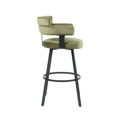 LABEL51 Barkruk Bardio - Donkergroen Velvet - Zithoogte 75cm - Set van 2 - vtwonen shop