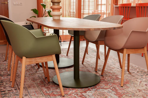 MaximaVida ronde metalen tafelpoot Portland olijfgroen- extra zware 34 kg uitvoering - vtwonen shop