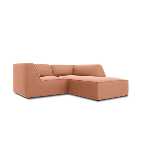 Cosmopolitan Design - Modulaire hoekbank rechts Siena 3-zits, flueel roze - 180x186x69cm