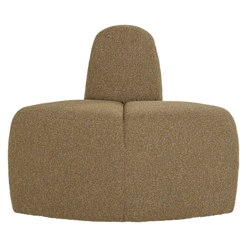 WOOOD eetbank hoek rond rugleuning Mojo - Bouclé - Geelbruin mel - 83x100x74