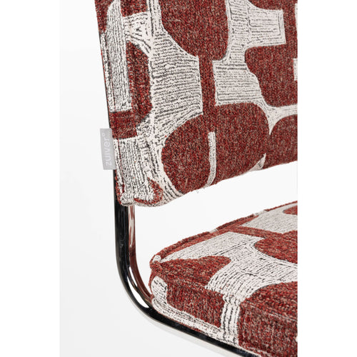 Zuiver Ridge Deco Symbols Eetkamerstoelen Rood - Set van 2