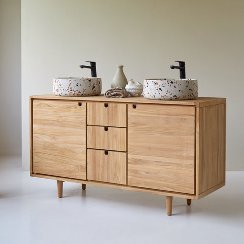 Tikamoon Massief teakhouten badmeubel 145 cm - Naturel