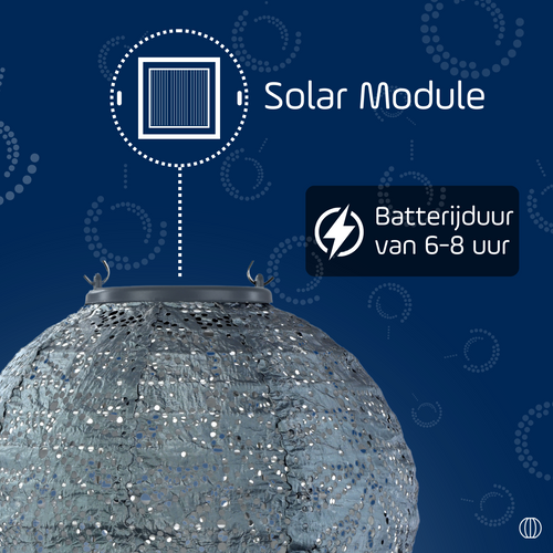 Lumiz solar lampion - folia rond - 320 cm - grijs blauw - vtwonen shop