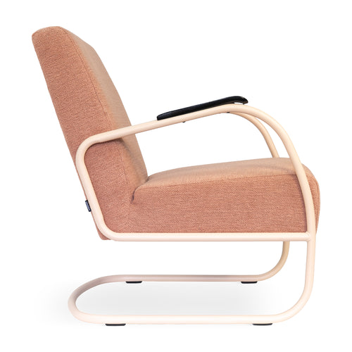 Spinder Design Retro Fauteuil - platgeweven stof - Peachy Rosé/Blush