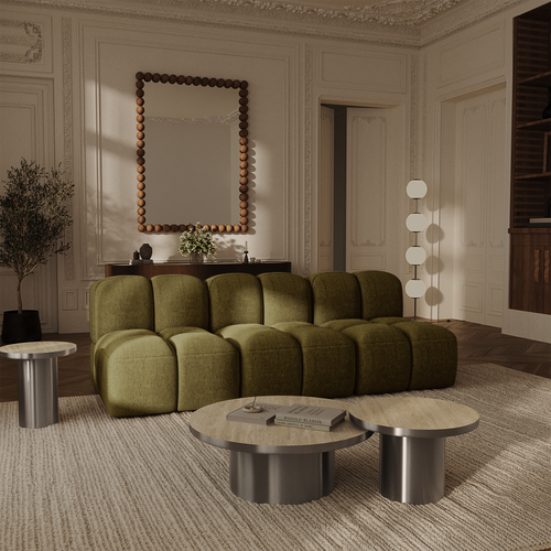 Premium Interiors - Modulaire bank MOSS - fluweel met structuur  234cm