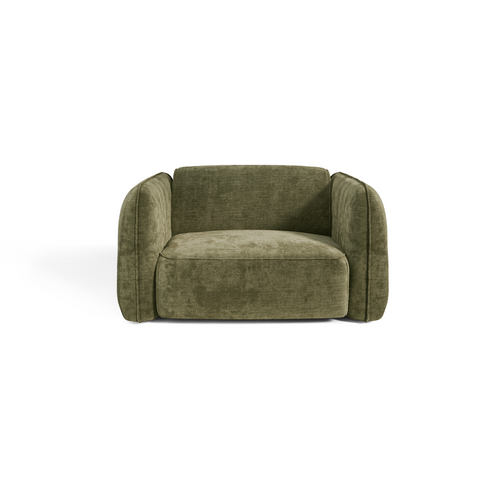 Premium Interiors - Fauteuil LOMI - gewaafd fluweel vintage groen 118cm