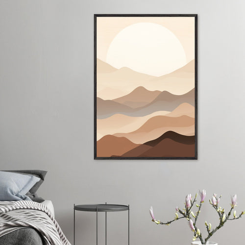 Artfulprints Poster met Lijst Japandi landscape   - 50x70 cm - Meerkleurig